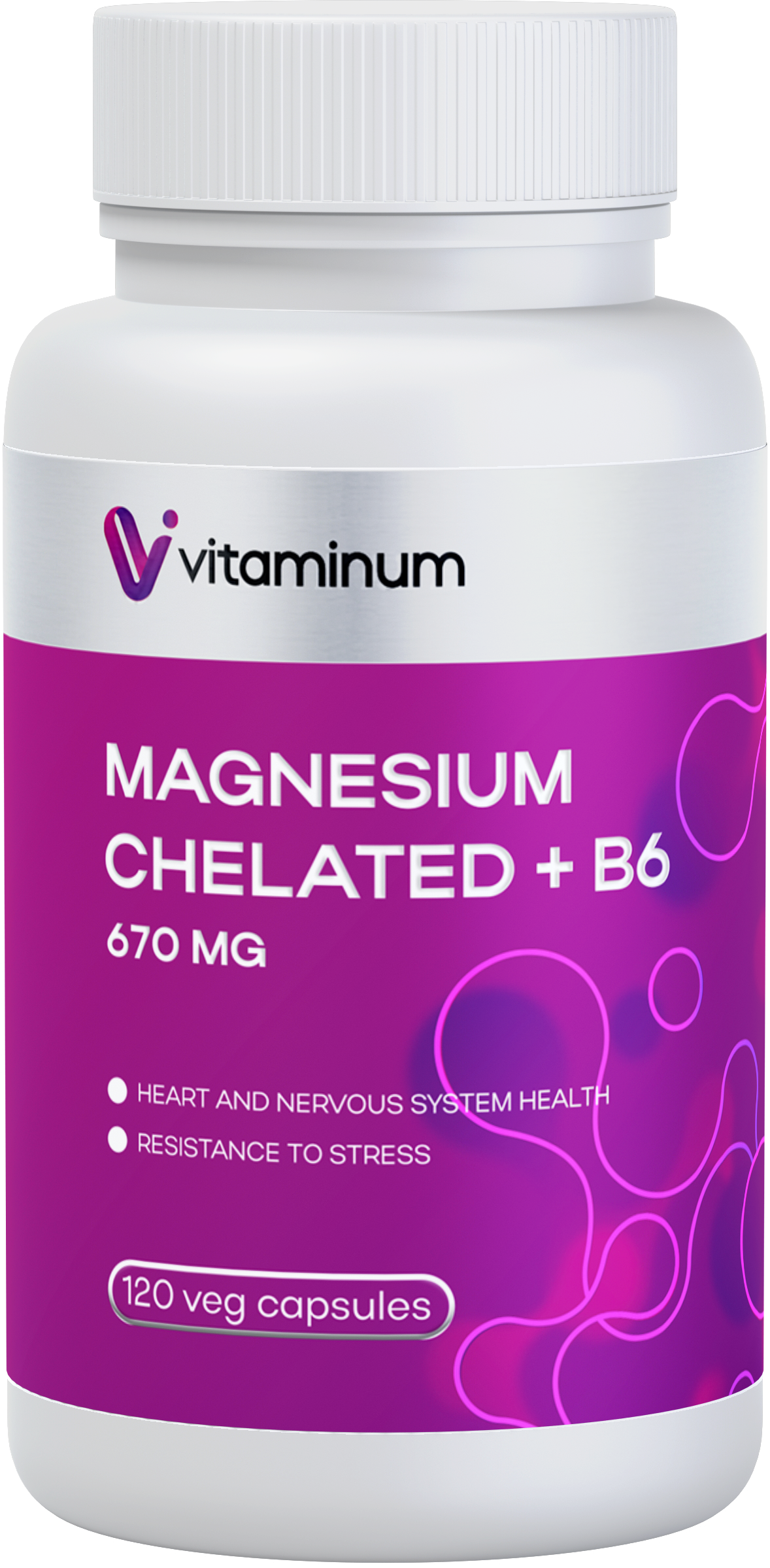  Vitaminum МАГНИЙ ХЕЛАТ + витамин В6 (670 MG) 120 капсул 800 мг  в Пензе