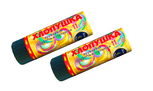  Пружинная хлопушка 11см с конфетти и серпантином  в Пензе